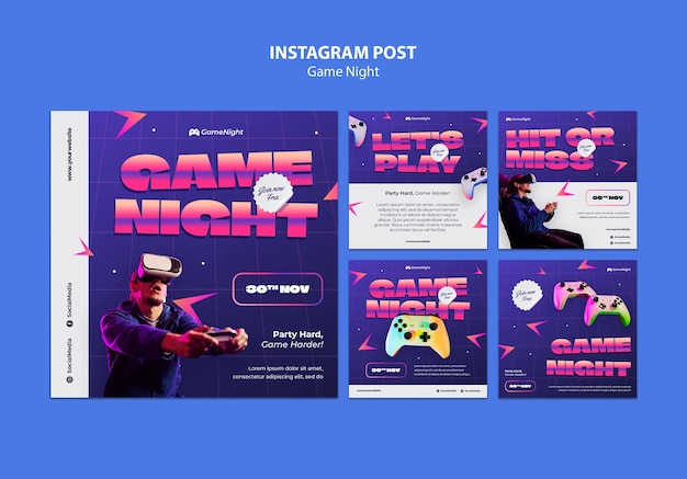 Gratis PSD game night sjabloonontwerp