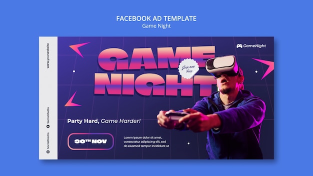 Gratis PSD game night sjabloonontwerp