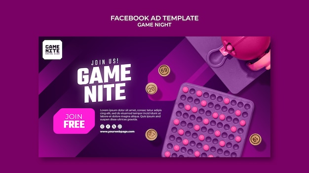 Gratis PSD game night sjabloonontwerp