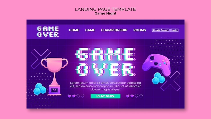 PSD Gratis game night template design