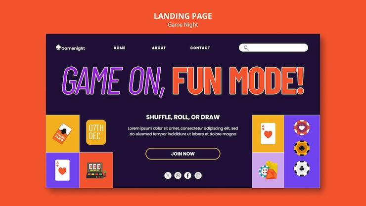 PSD Gratis game night template design
