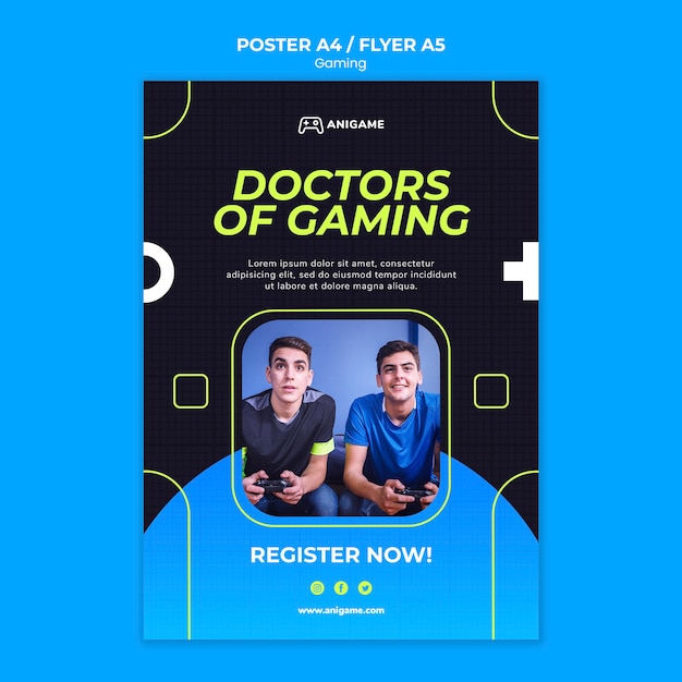 Gratis PSD gaming concept posterontwerp