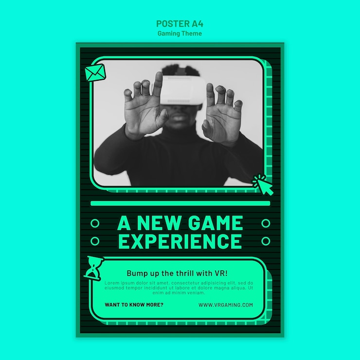 PSD Gratis gaming theme poster template