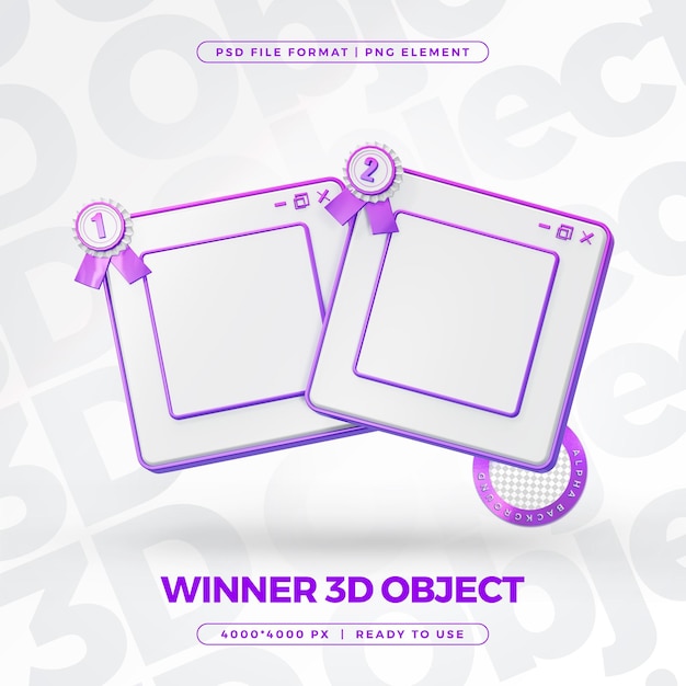 Ganador del premio 3D Render Ilustración aislada