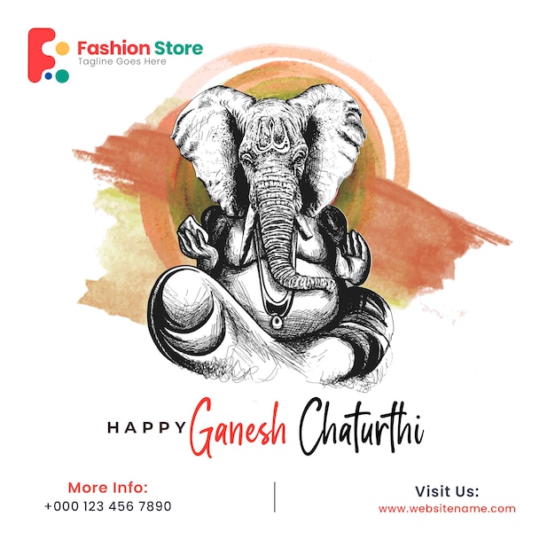 PSD gratuito ganesh chaturthi social media banner cartel anuncio banner.