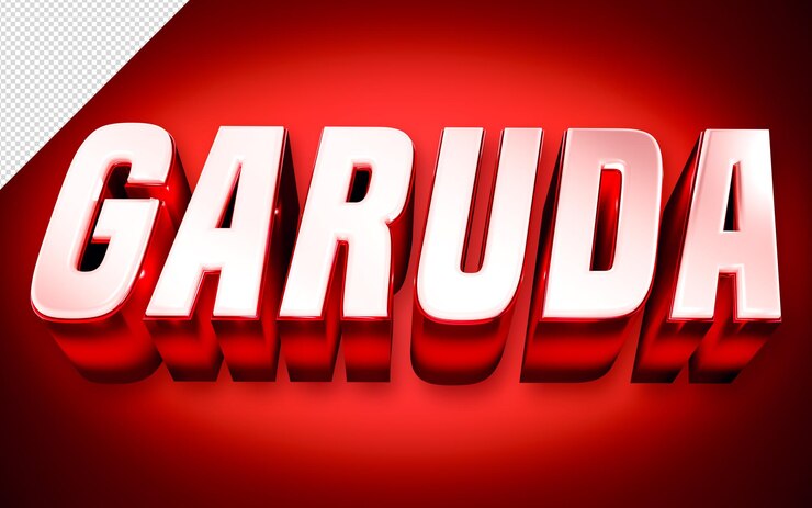 PSD Gratis garuda 3d model logo on red background