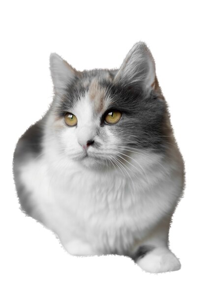 Gato aislado sobre fondo blanco.