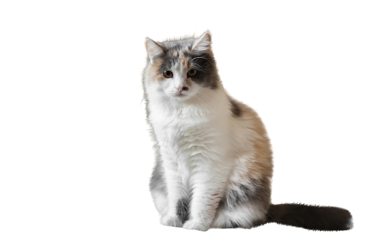 PSD gratuito gato aislado sobre fondo blanco.