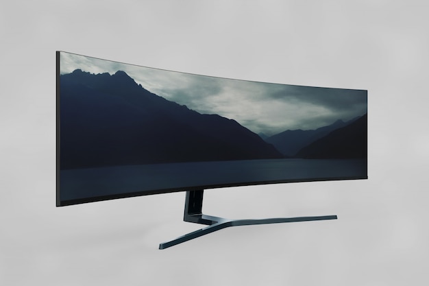 Gebogen tv mockup