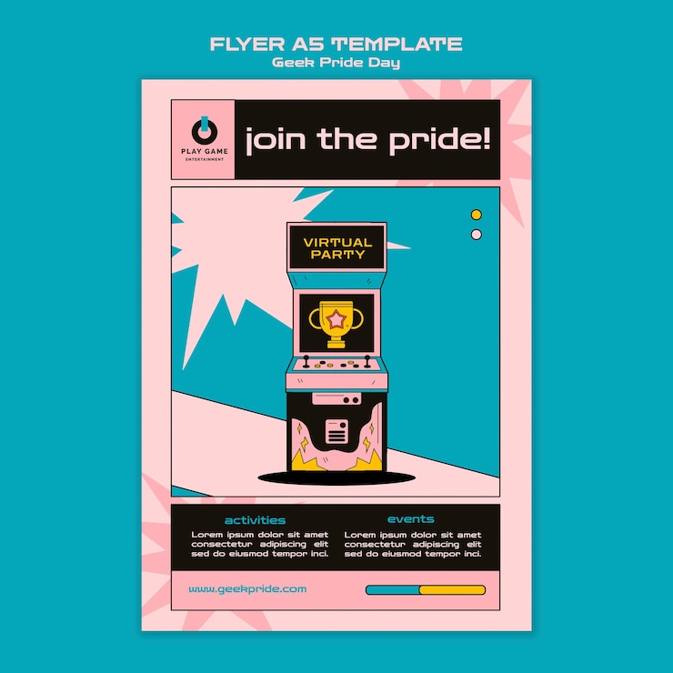 PSD Gratis geek pride day flyer template