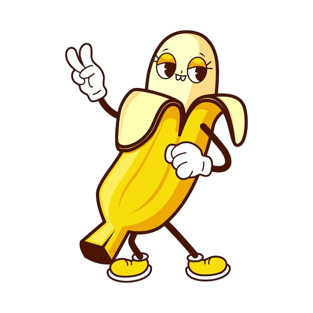 Gratis PSD geïsoleerd bananenkarakter