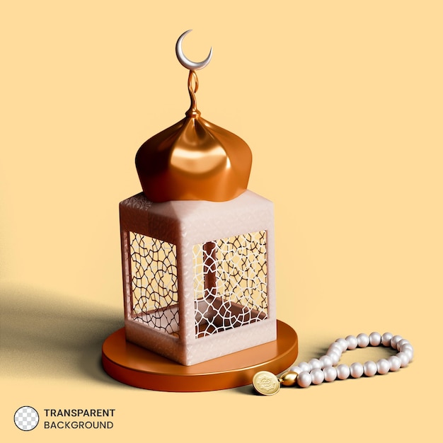Gratis PSD geïsoleerd ramadan lantaarn pictogram 3d render illustratie