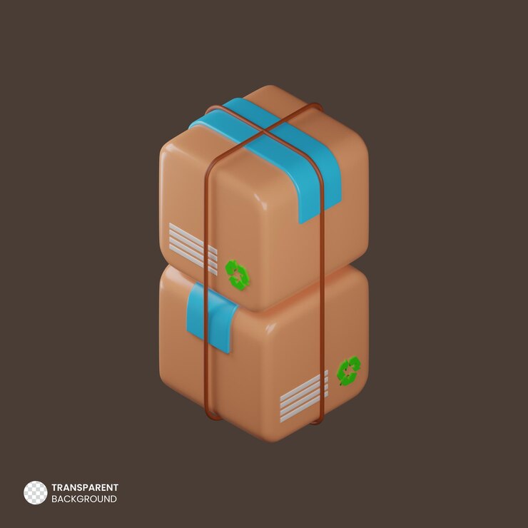 Gratis PSD geïsoleerde 3d pictogram van de leveringsdoos