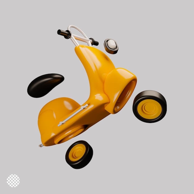 Geïsoleerde 3D-scooterpictogram
