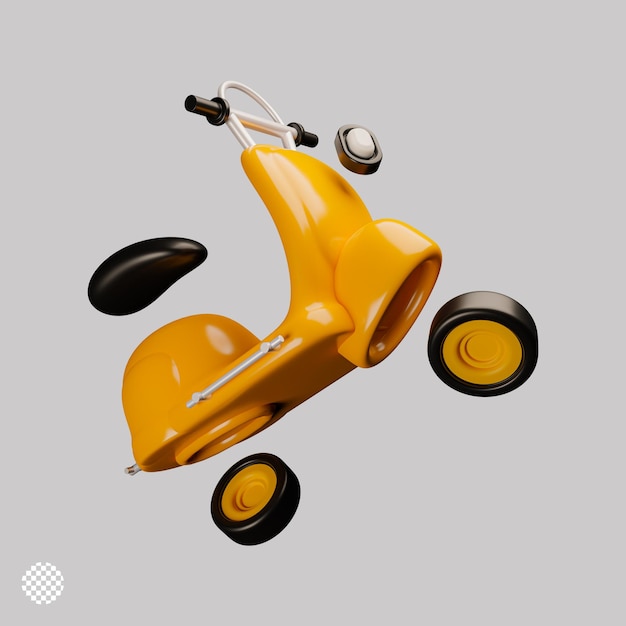 Gratis PSD geïsoleerde 3d-scooterpictogram