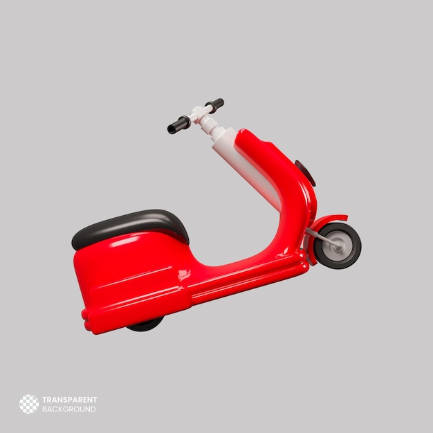 Geïsoleerde 3D-scooterpictogram