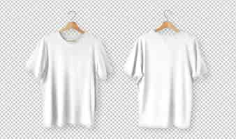 Gratis PSD geïsoleerde pak witte t-shirts vooraanzicht