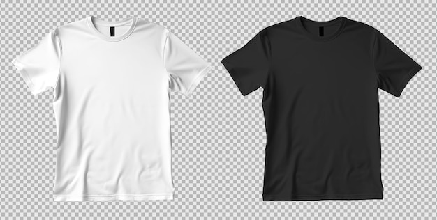 Geïsoleerde PSD geopende witte en zwarte t-shirt