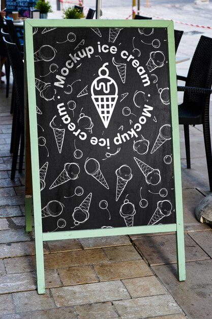 Gelato del menu dell'insegna del modello