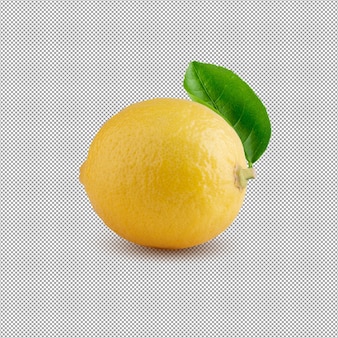 Gele citroen geïsoleerd op alpha background