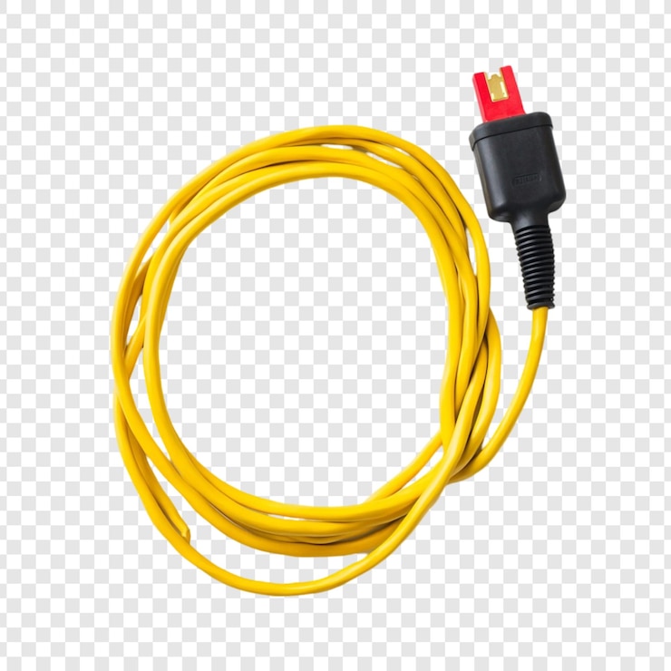 Gratis PSD gele elektrische kabel met aansluiting