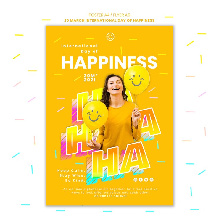 Gratis PSD geluk dag poster sjabloon