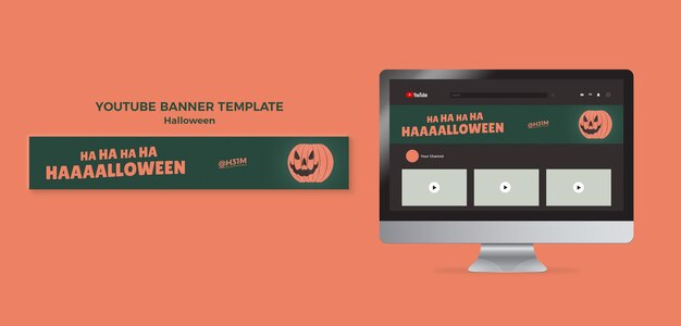 Gratis PSD gelukkig halloween pompoen youtube banner