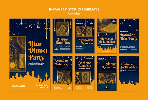 Gratis PSD gelukkig ramadan instagram verhalencollectie