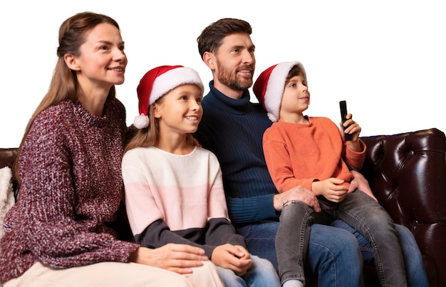 Gratis PSD gelukkige familie die kerst samen doorbrengt