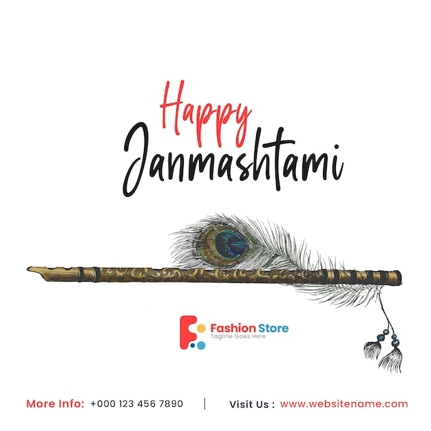 Gelukkige Janmashtami viering sociale media post flyer banner poster.