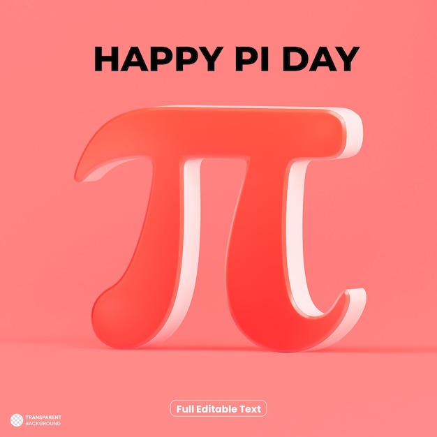 Gelukkige pi-dag met 3d pi-symbool geeft illustratie terug