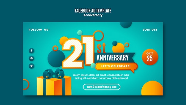 Gratis PSD gelukkige verjaardag facebook sjabloon