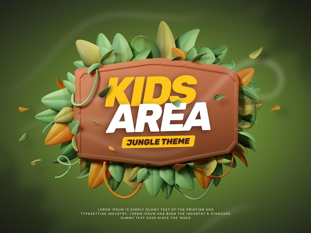 PSD gratuito generador de títulos temáticos de jungle park 3d