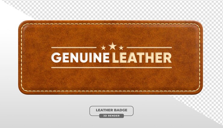 Genuine Leather Badge with Detailed Stitching 3d render
