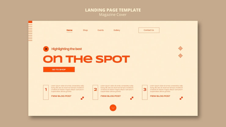 PSD Gratis geometric magazine cover landing page template