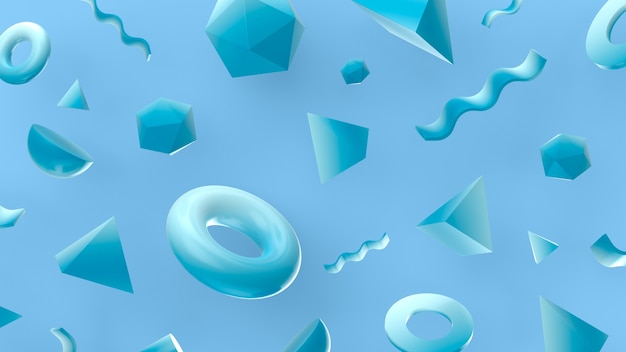 Gratis PSD geometrische figuren in 3d-rendering