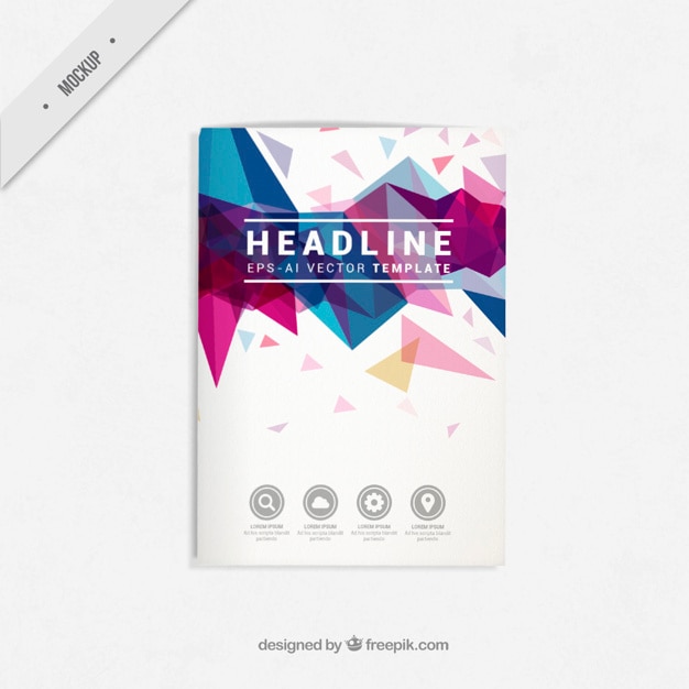 Gratis PSD geometrische flyer mockup in moderne stijl