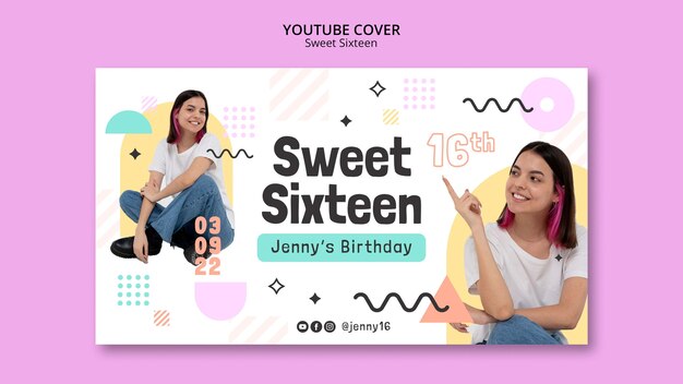 Geometrische sweet 16 viering youtube-cover