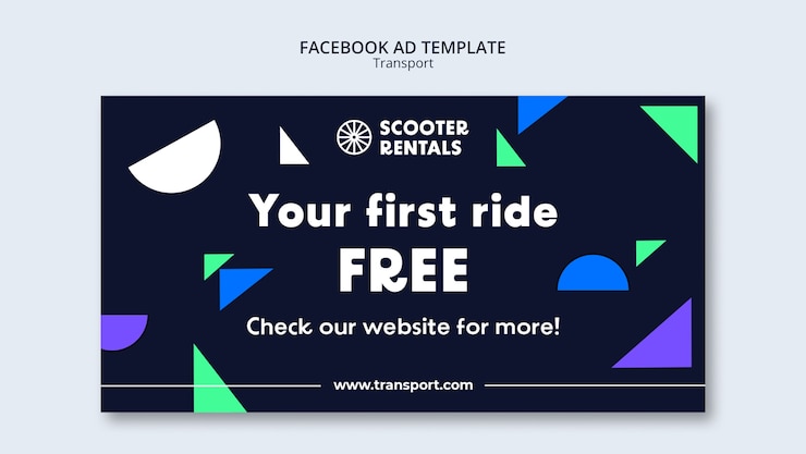 Gratis PSD geometrische vormen vervoeren facebook-sjabloon