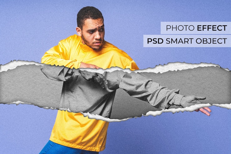 Gratis PSD gescheurd papier portreteffect