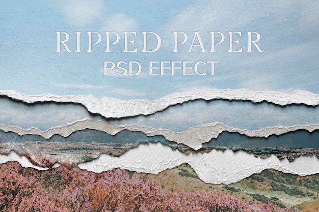 Gescheurd papier PSD textuur effect photoshop add-on geremixte media