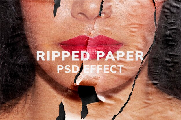 Gescheurd papier PSD-textuureffect gebruiksvriendelijke geremixte media