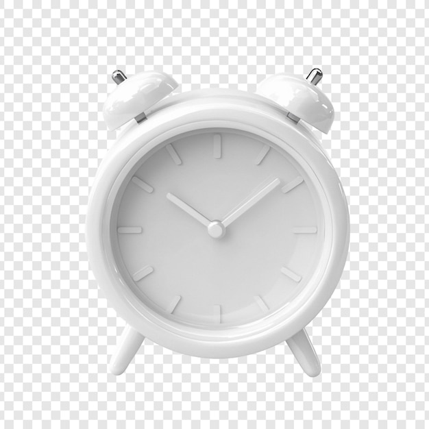 Gestión del tiempo y puntualidad del despertador blanco clásico