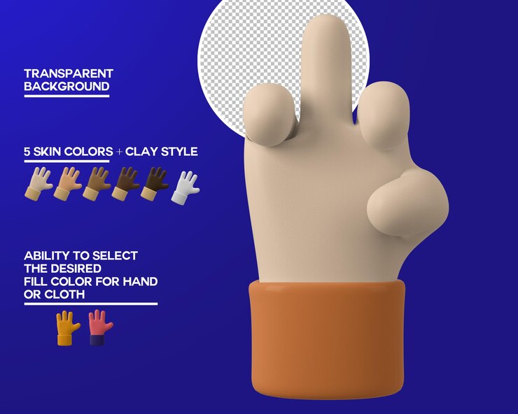 gesto del dedo medio de la mano de dibujos animados