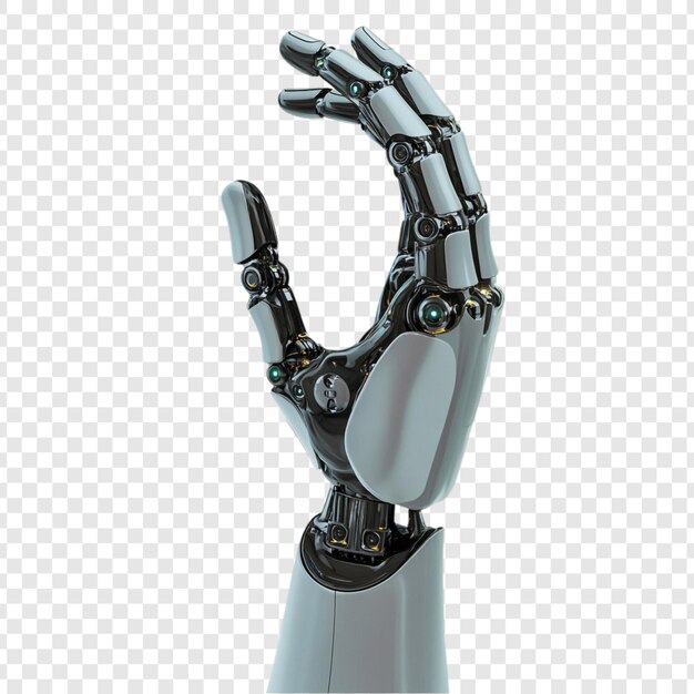 Gesto robótico de la mano Un diseño metálico futurista