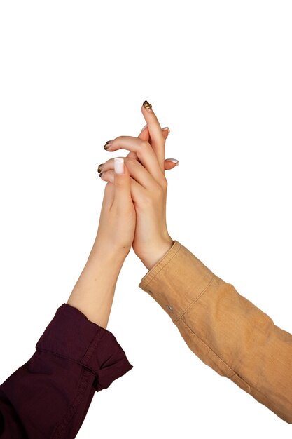 Gestos con las manos que representan la amistad entre personas.