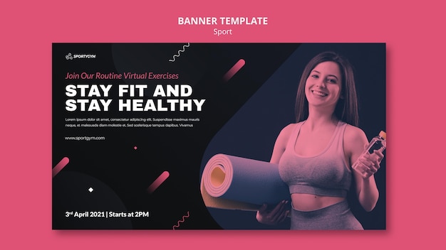 Gratis PSD get fit concept sjabloon voor spandoek