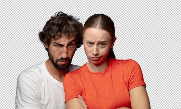 gevoel van ontevredenheid en teleurstelling serieus kijken geïrriteerd en boos met gekruiste armen