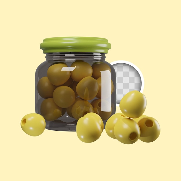 Gezond vet olijfvoedsel 3d illustratie