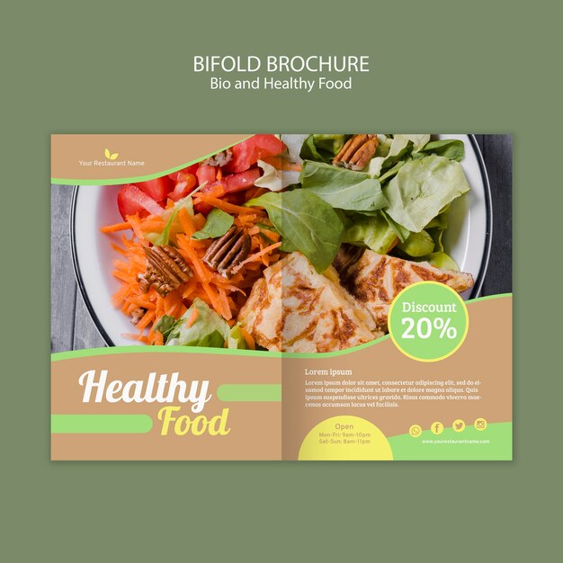 Gezonde en bio tweevoudige brochure